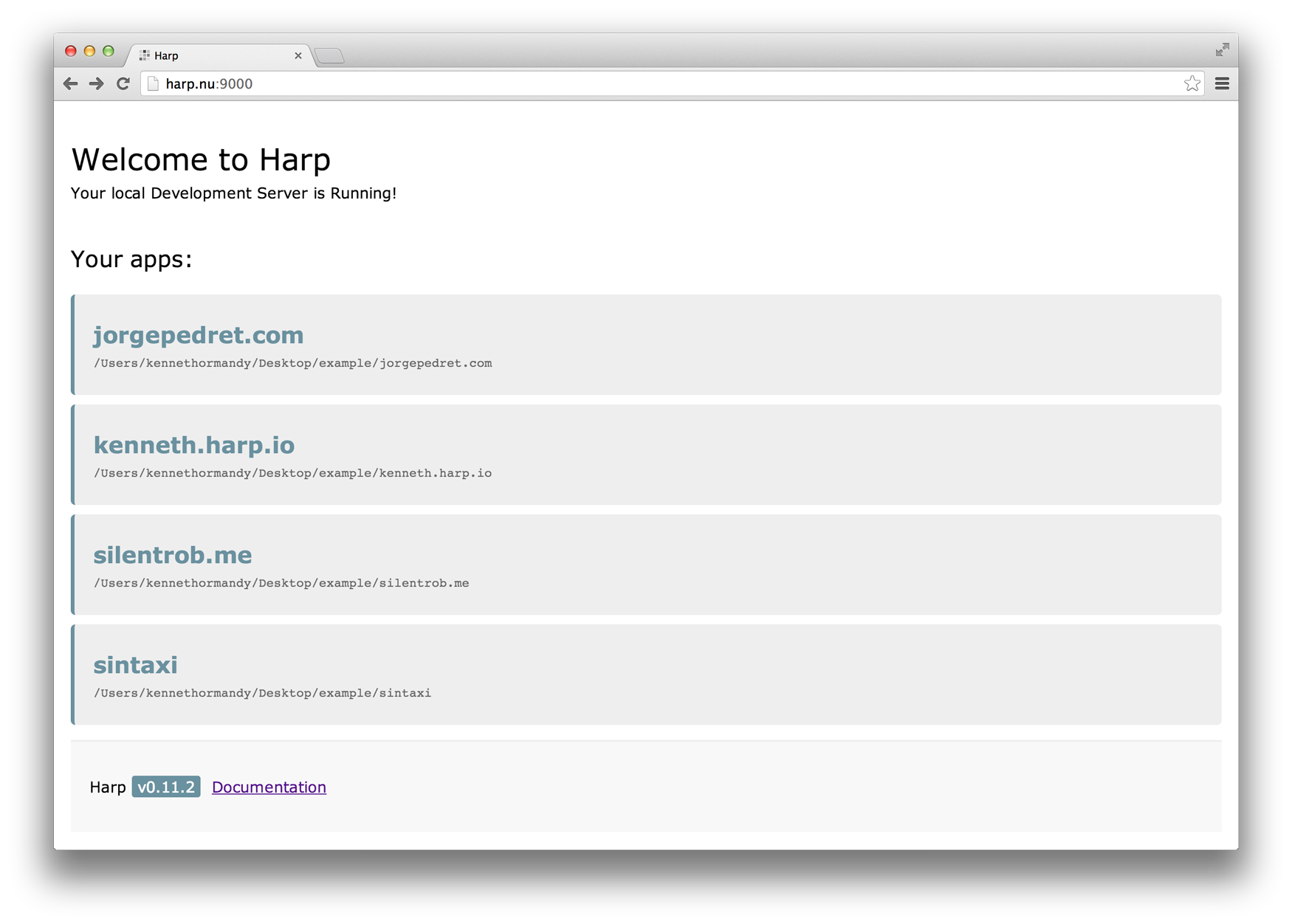 Harp’s multihost list view